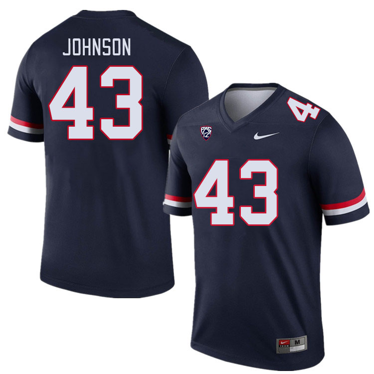 Men #43 Dalton Johnson Arizona Wildcats College Football Jerseys Stitched-Navy - Click Image to Close